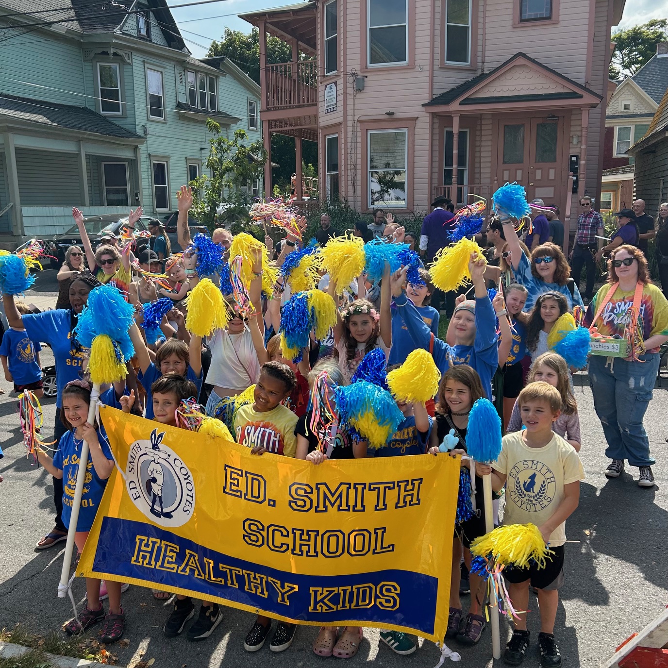 The Ed Smith contingent poses for a photo at the 2024 Westcott St. Cultural Fair.